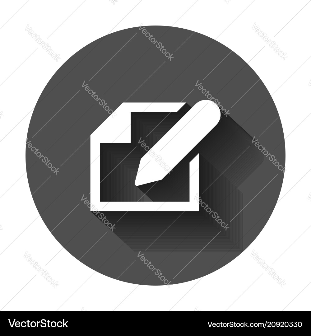 Notepad edit document with pencil icon long Notepad edit document with pencil icon long vector image
