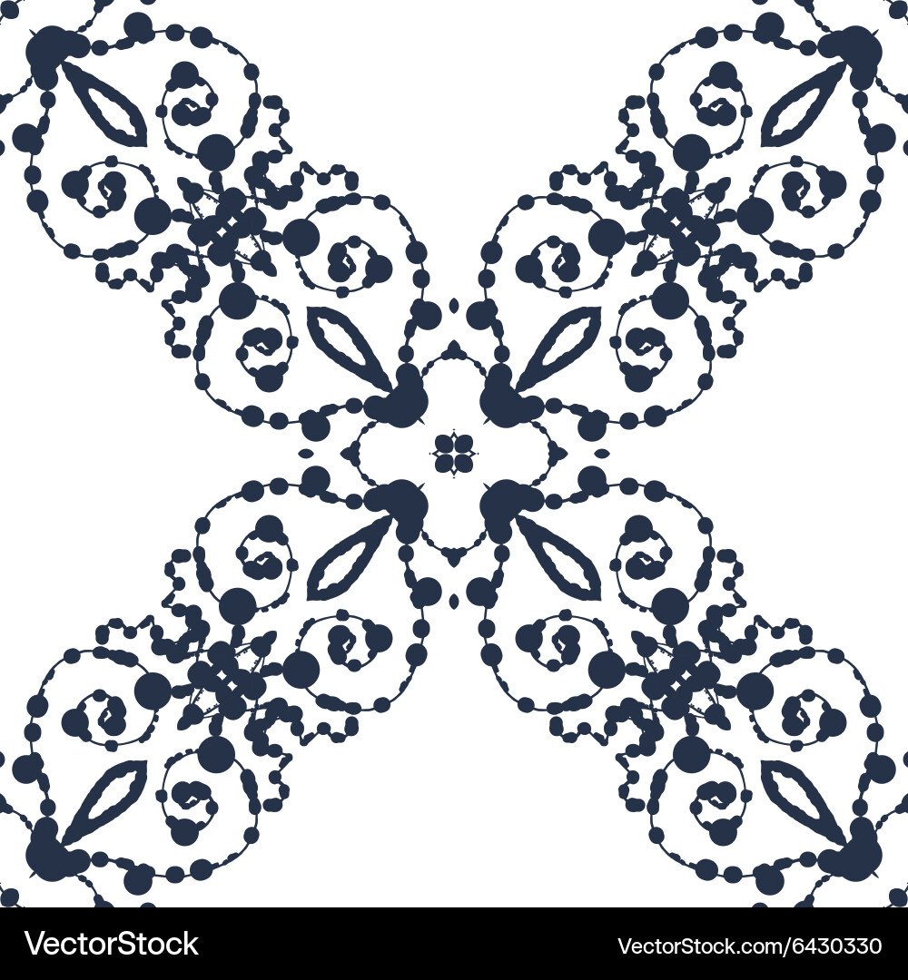 Seamless pattern of black ink blobs vector image