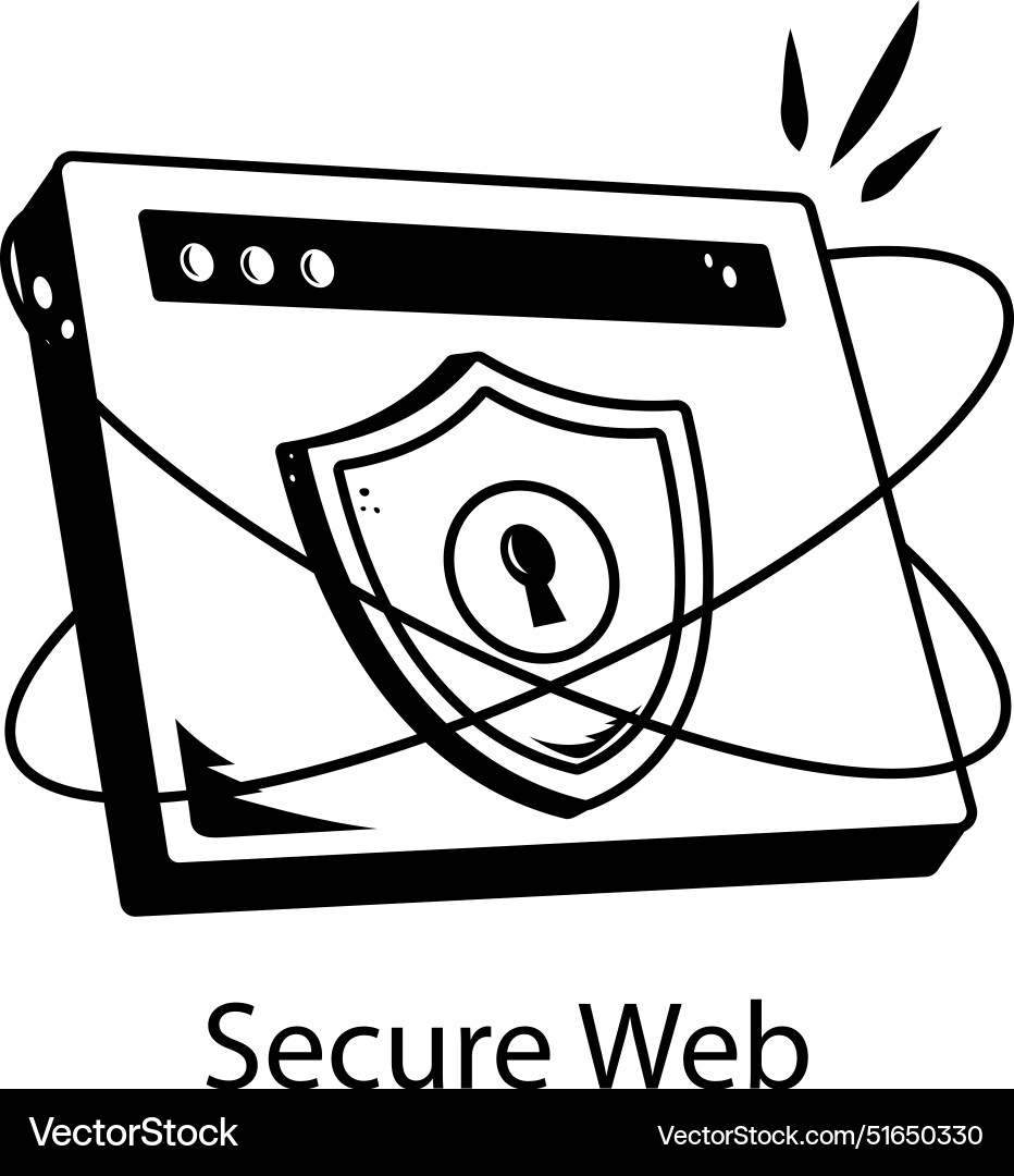 Secure web vector image
