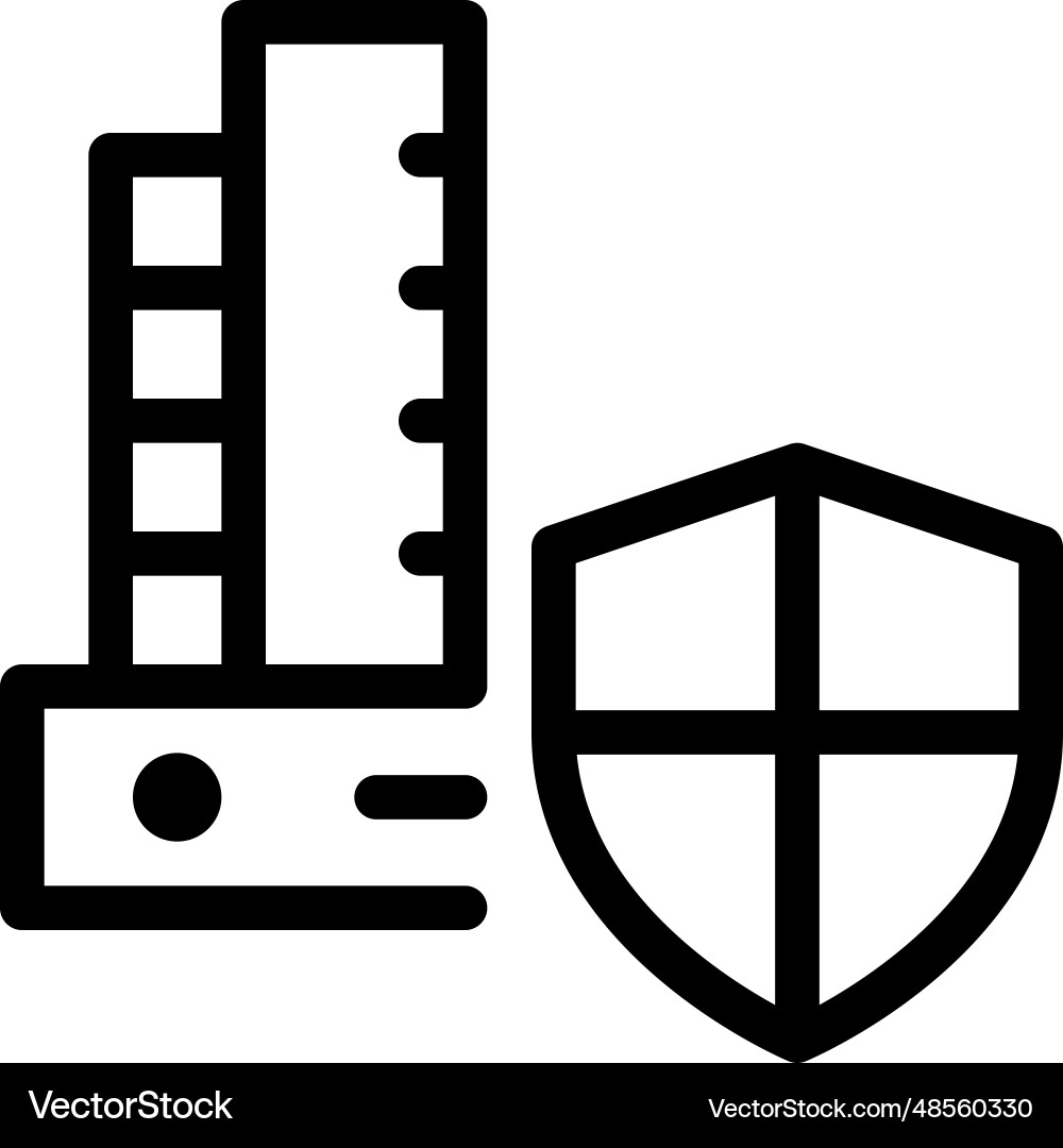 Security measures enabled around the building vector image