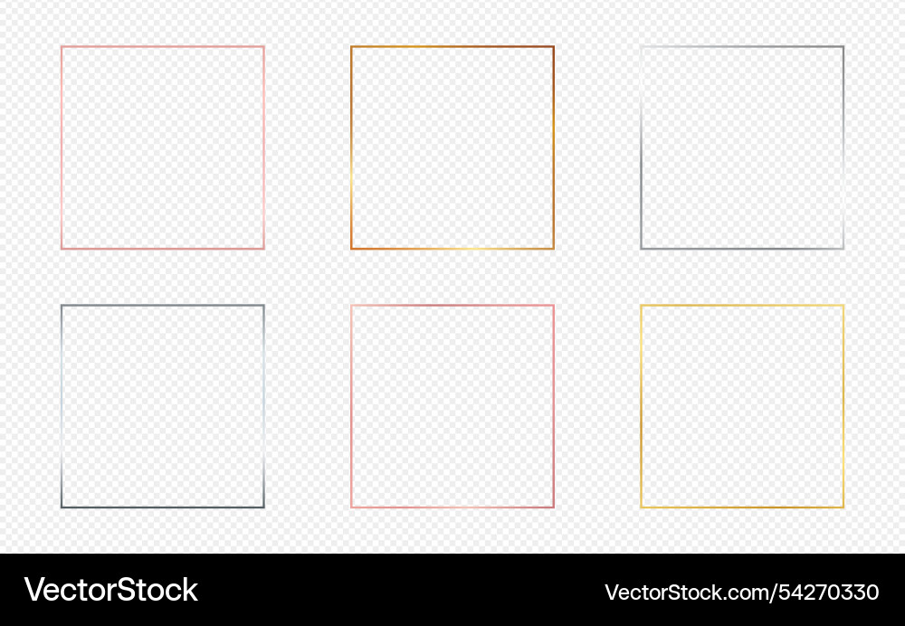 Set of six square frames Set of six square frames vector image