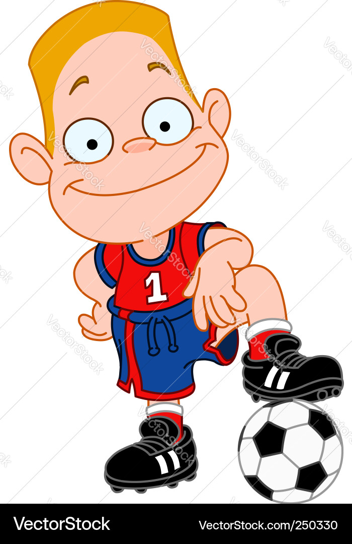 Smiling Soccer Player Vector Image