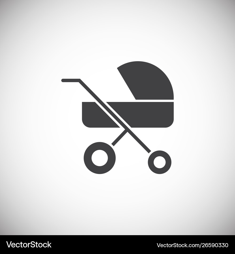 Stroller icon on background for graphic and web Stroller icon on background for graphic and web Vector Image