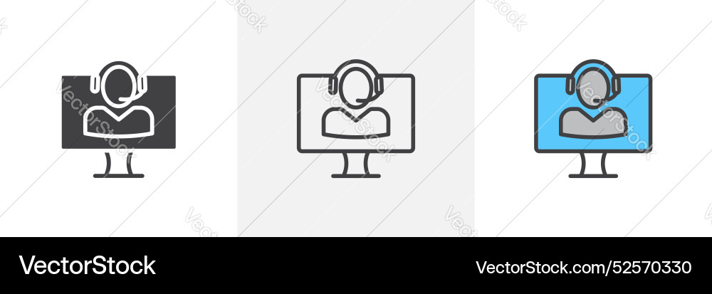 Tech support icon set on white background Tech support icon set on white background Vector Image