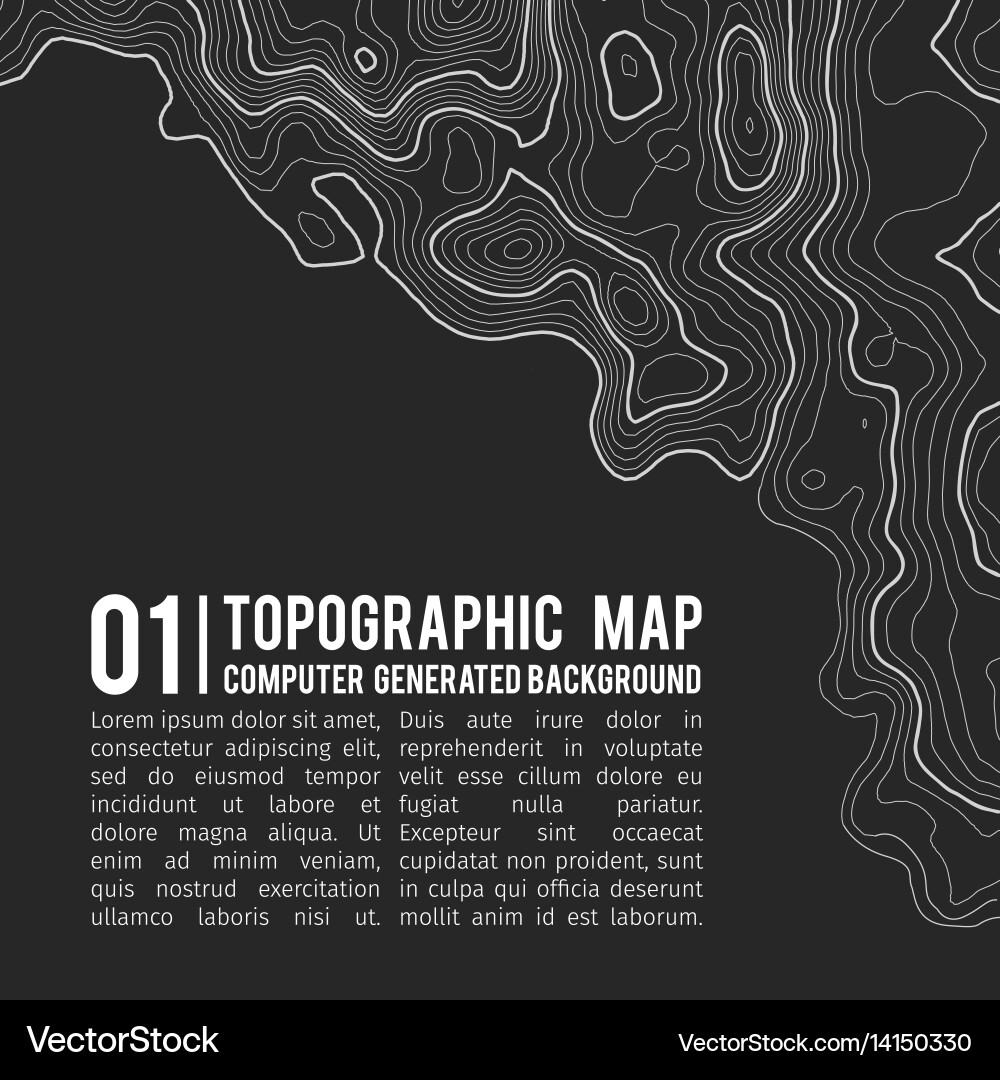Topographic map background with space for copy Vector Image