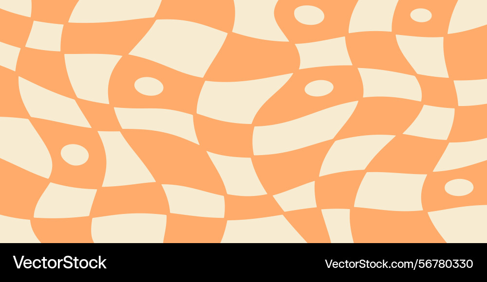 Twisted distorted checkered retro groovy pattern Twisted distorted checkered retro groovy pattern vector image