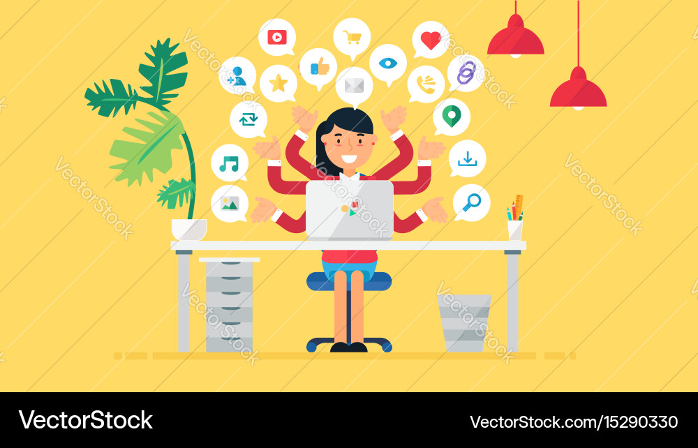 Web virtual socail networks vector image