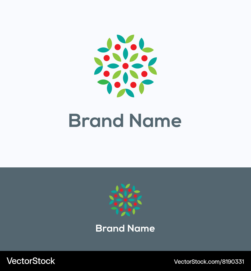 Apple Tree Circle Logo Royalty Free Vector Image