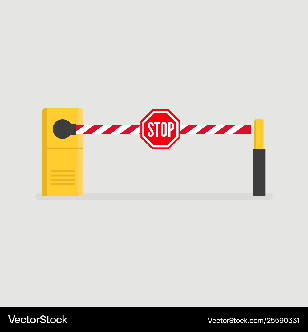 Autoschranke mit Stoppschild Parkplatz Eingang Autoschranke mit Stoppschild Parkplatz Eingang vektorbild