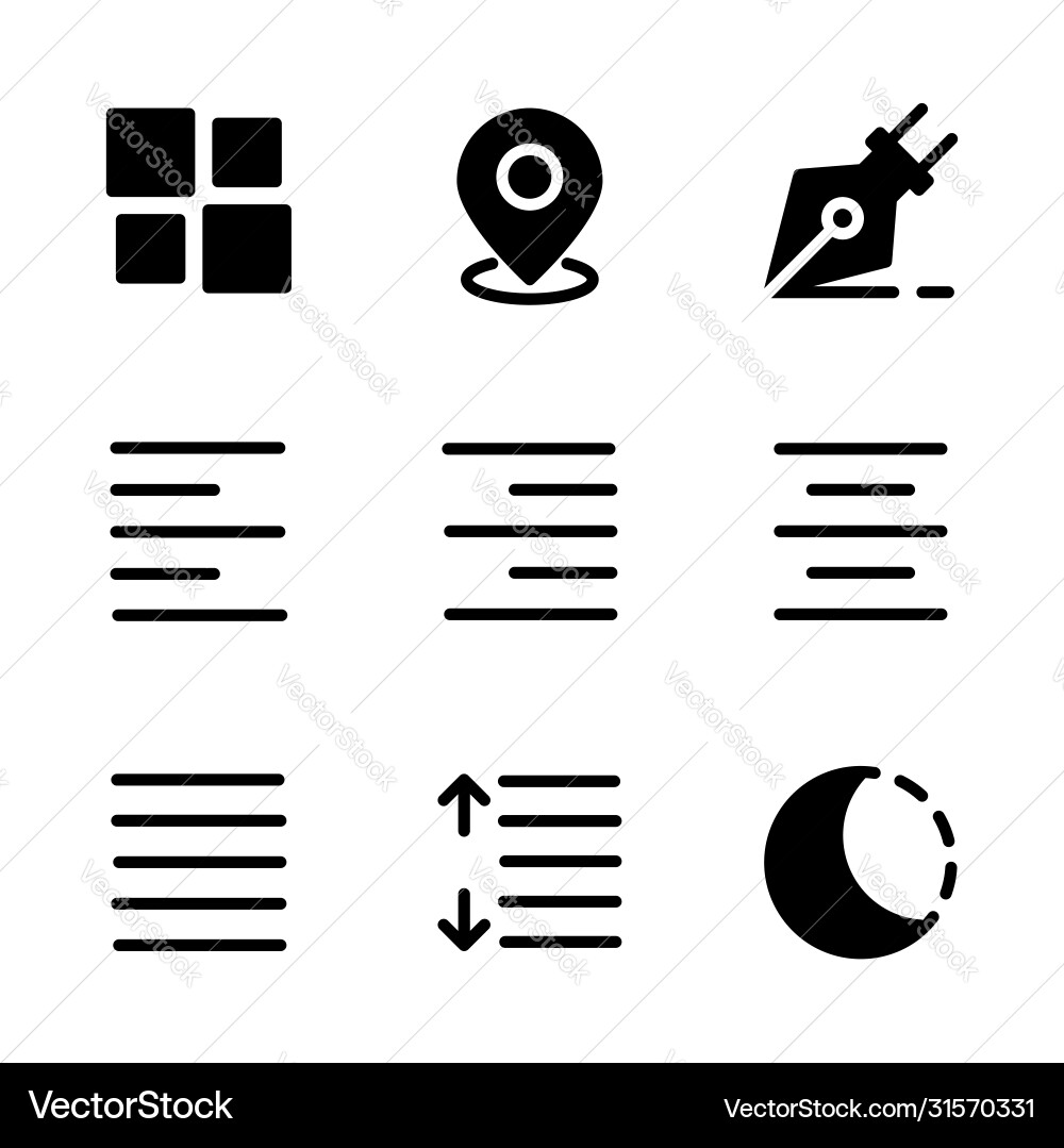 Basic user interface icon set glyph include mouse Basic user interface icon set glyph include mouse vector image