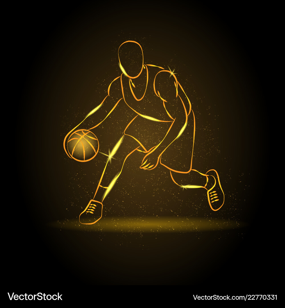 Basketball man silhouette Basketball man silhouette vector image