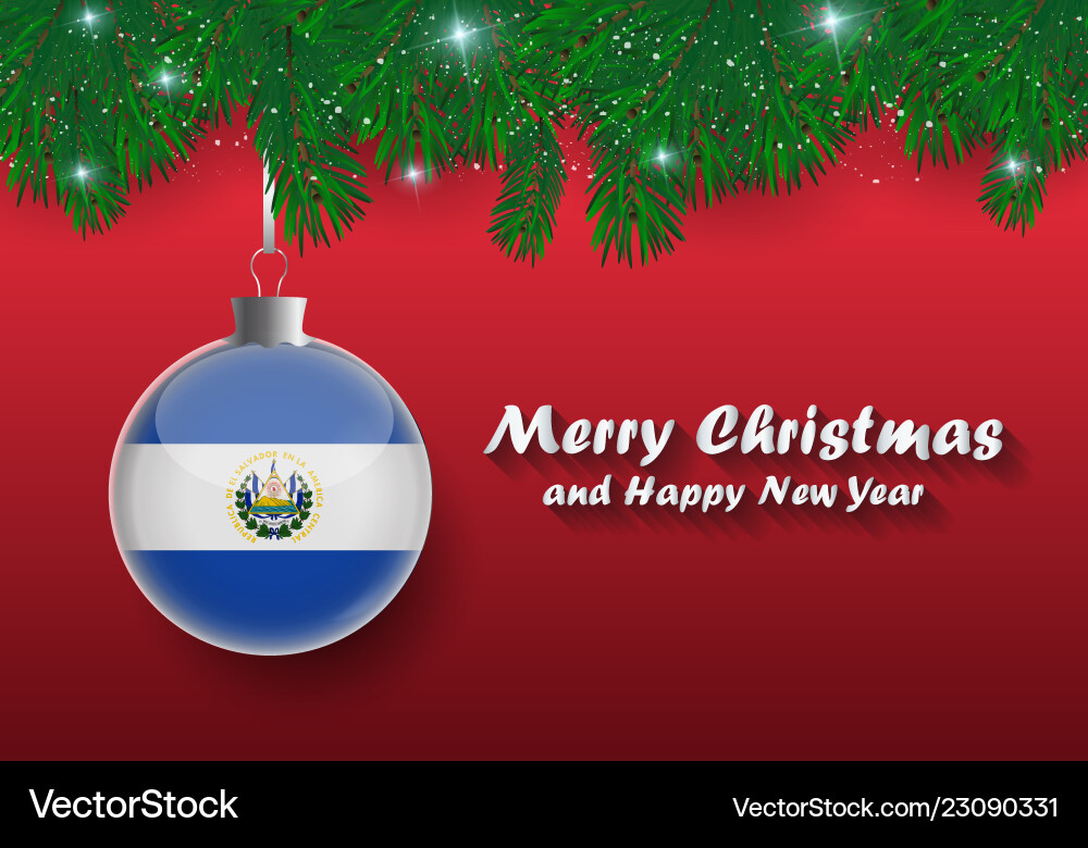 Border christmas tree branches and ball Border christmas tree branches and ball vector image