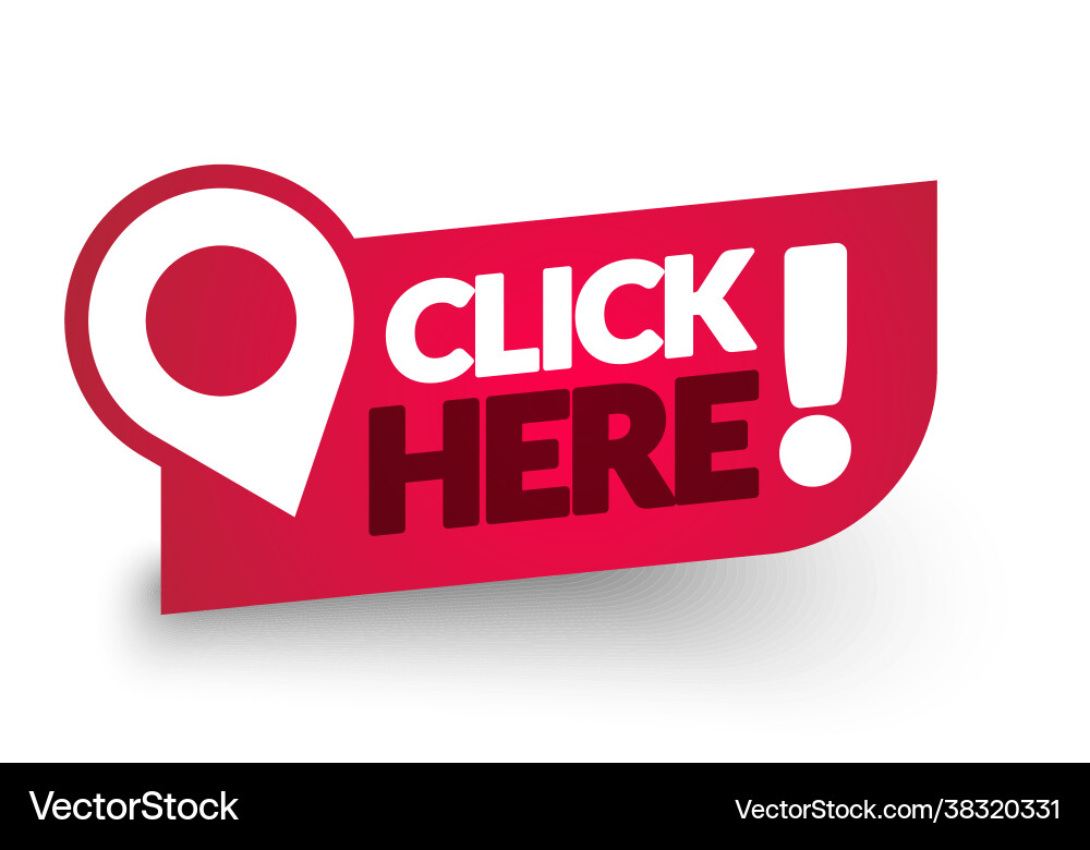 Click here button label Click here button label vector image
