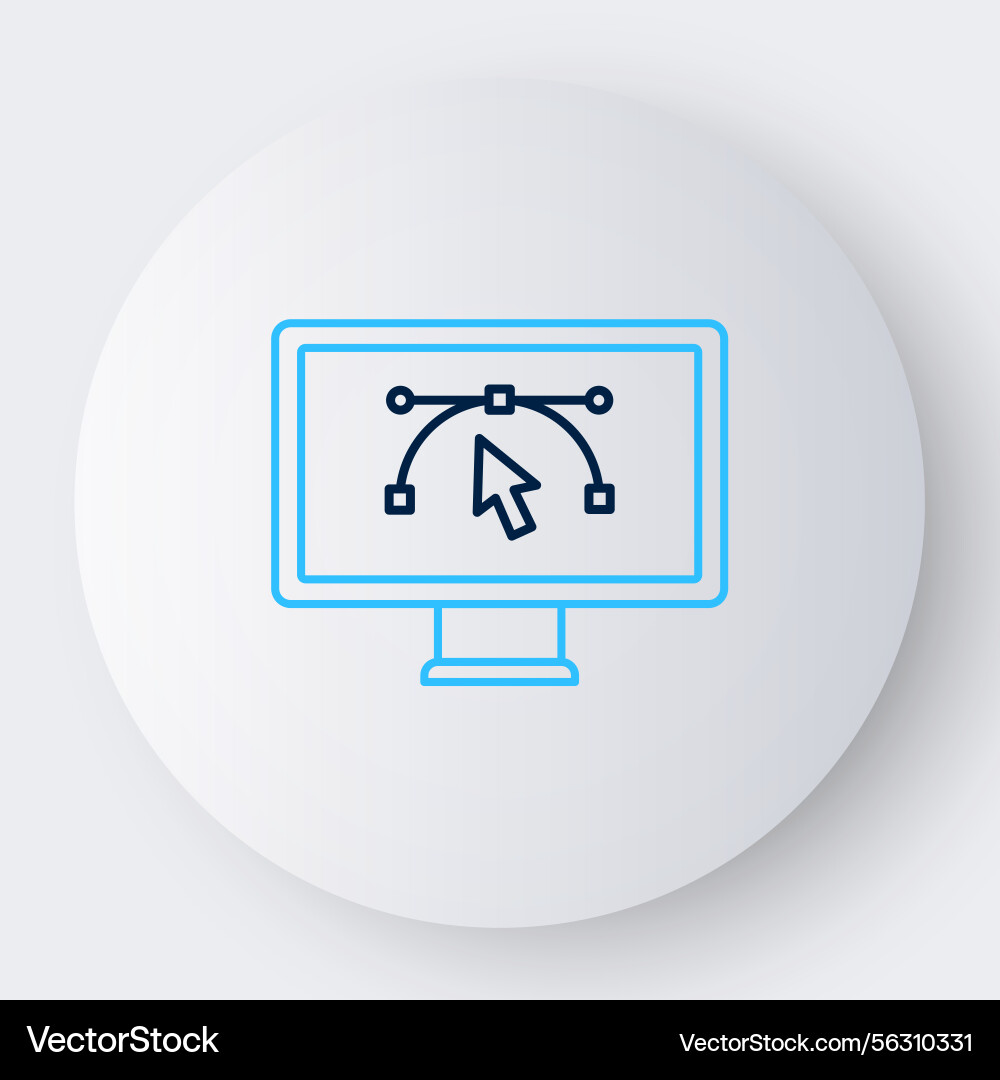 Computer Display Icon - Software UI vector image
