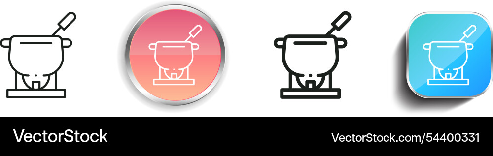 Fondue icon thin linear regular and button style vector image