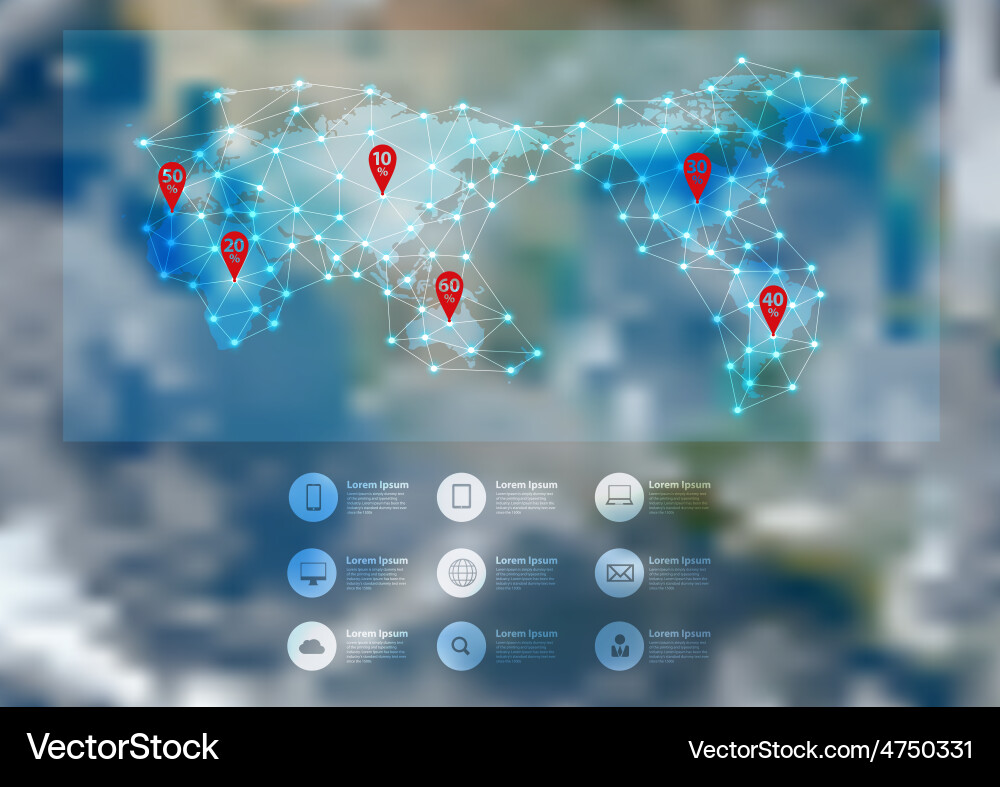 Global Connection World Map Vector Image