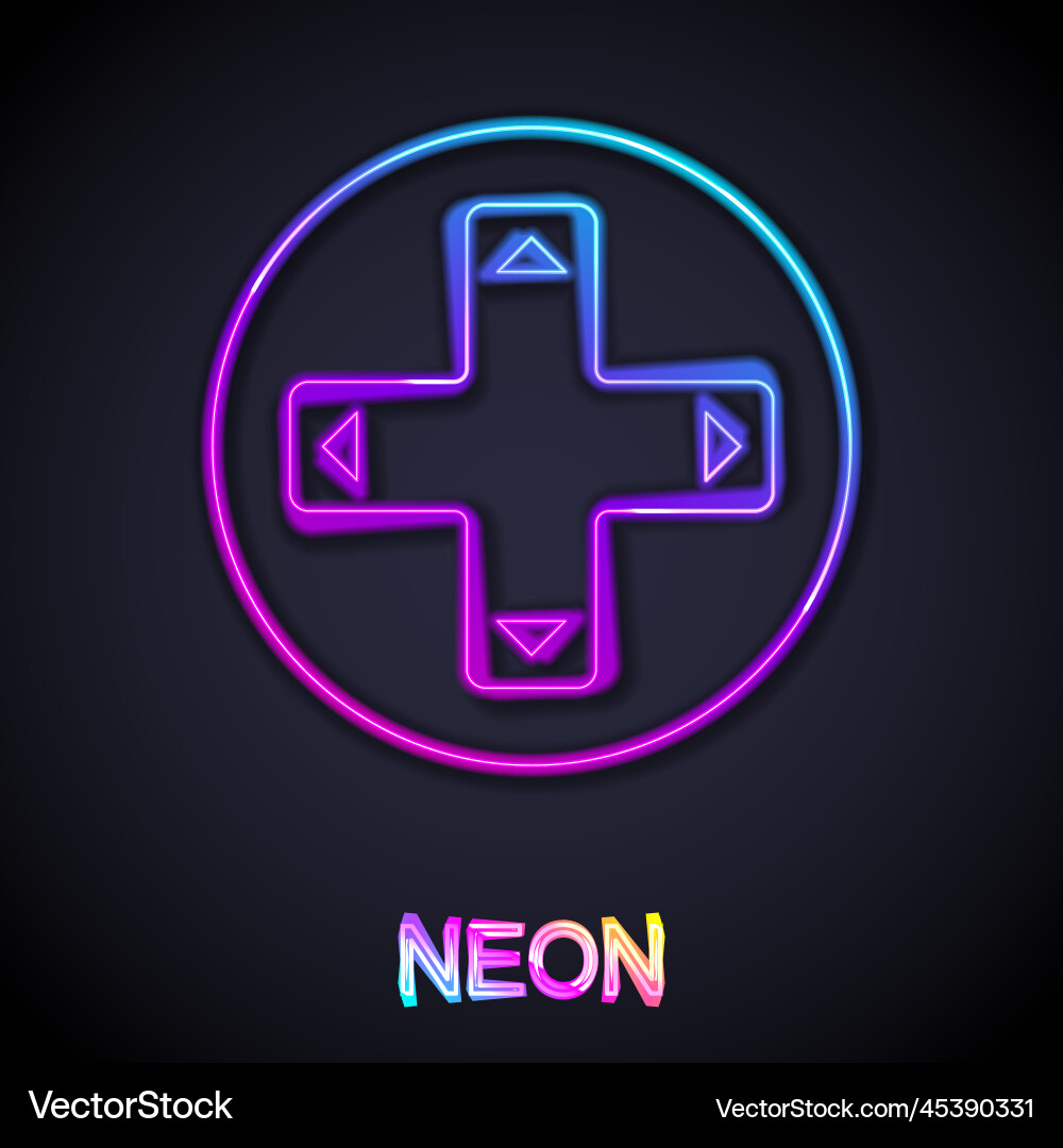 Glowing neon line game controller or joystick Glowing neon line game controller or joystick vector image