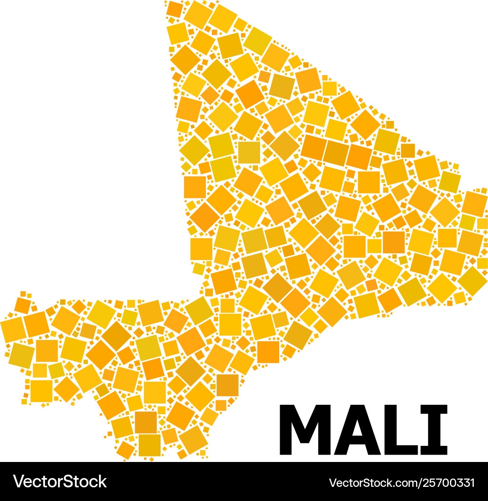 Golden rotated square pattern map mali Vector Image