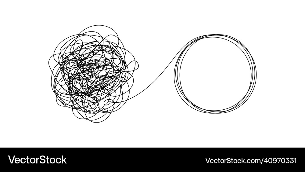 Komplexer Knoten Untangling Chaos Vektorbild