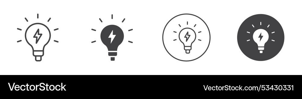 Lightbulb Icon Set - Thin Line vector image