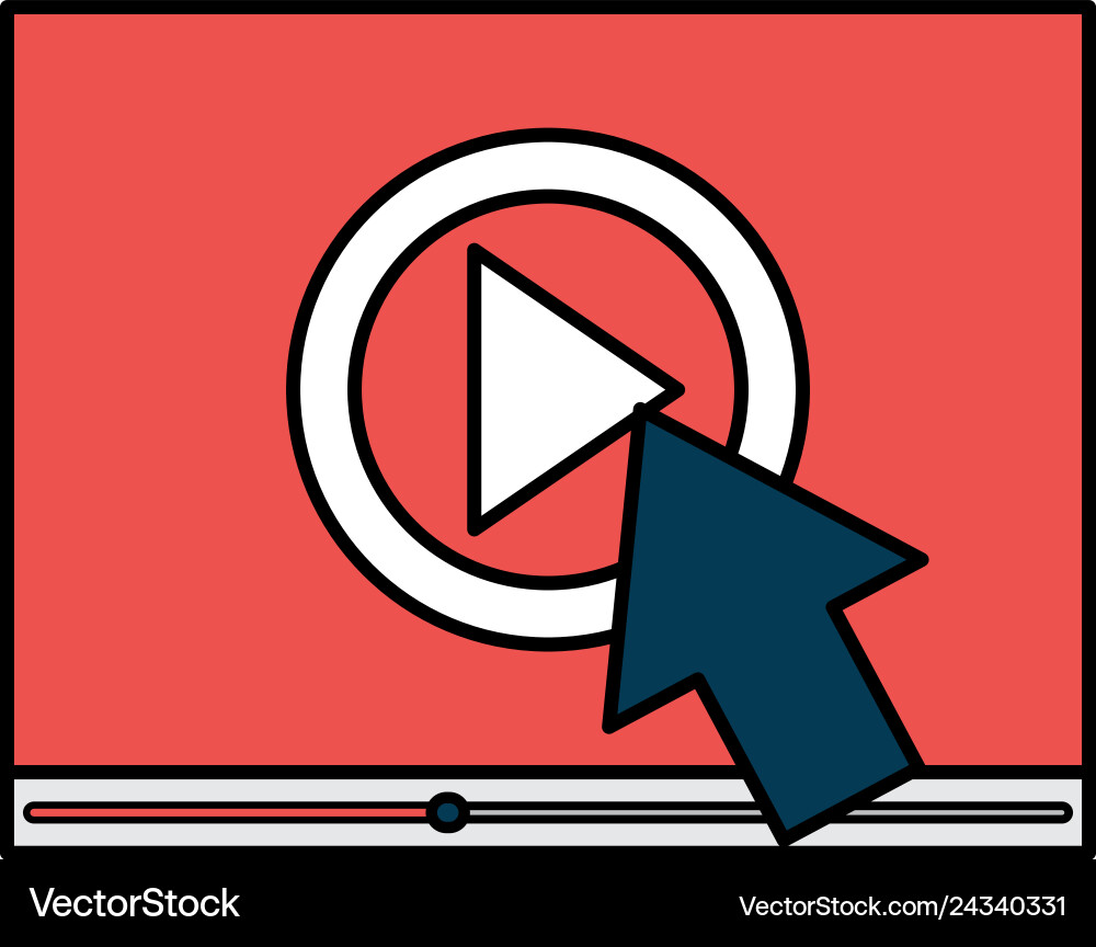 Media player interface with cursor vector image