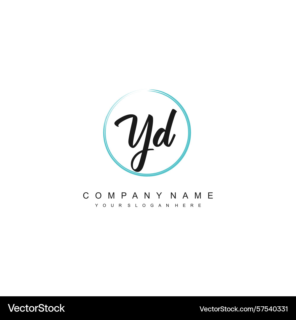 Minimal signature logo design with yd initials Minimal signature logo design with yd initials Vector Image