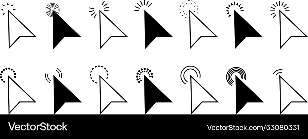 Mouse cursor arrow icons set pointing icon Vector Image