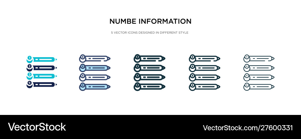 Numbe information icon in different style two Numbe information icon in different style two vector image