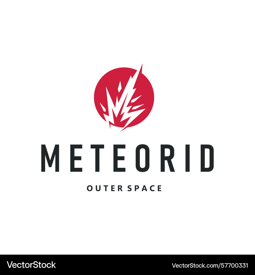 Outer space concept with meteorite logo Outer space concept with meteorite logo Vector Image