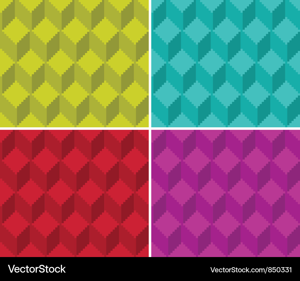Pixelated cubic seamless background pattern vector image