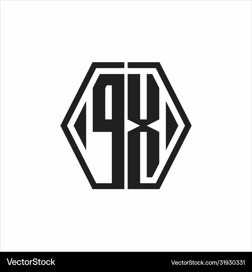 Px logo monogram with hexagon line rounded design Px logo monogram with hexagon line rounded design Vector Image