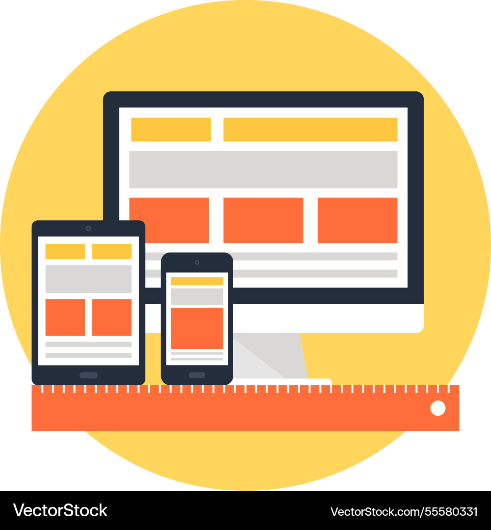 Responsive design flat web icon Vector Image