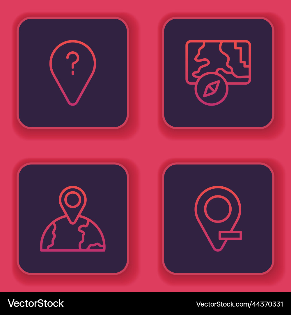 Set line unknown route point location Set line unknown route point location vector image