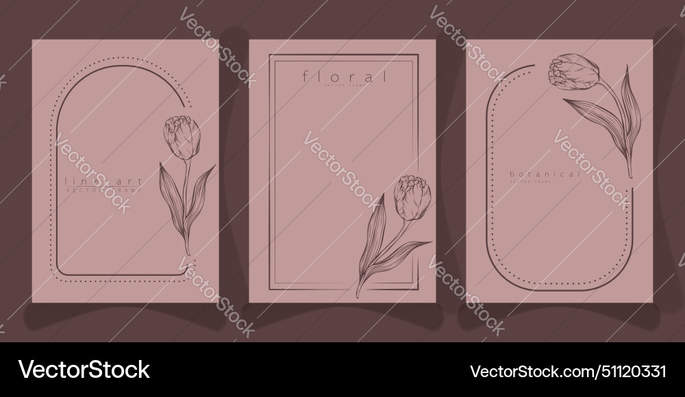 Set of frame templates in minimal linear style Set of frame templates in minimal linear style Vector Image
