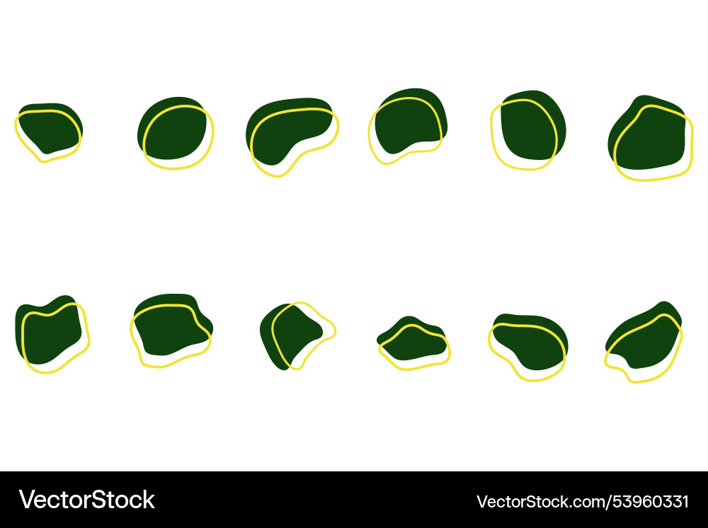 Simple blob abstract shape design set vector image
