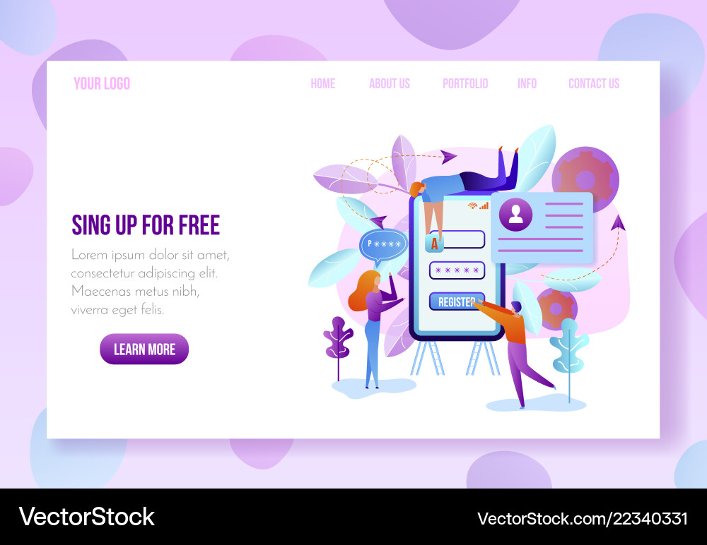 User onboarding web page flat template vector image