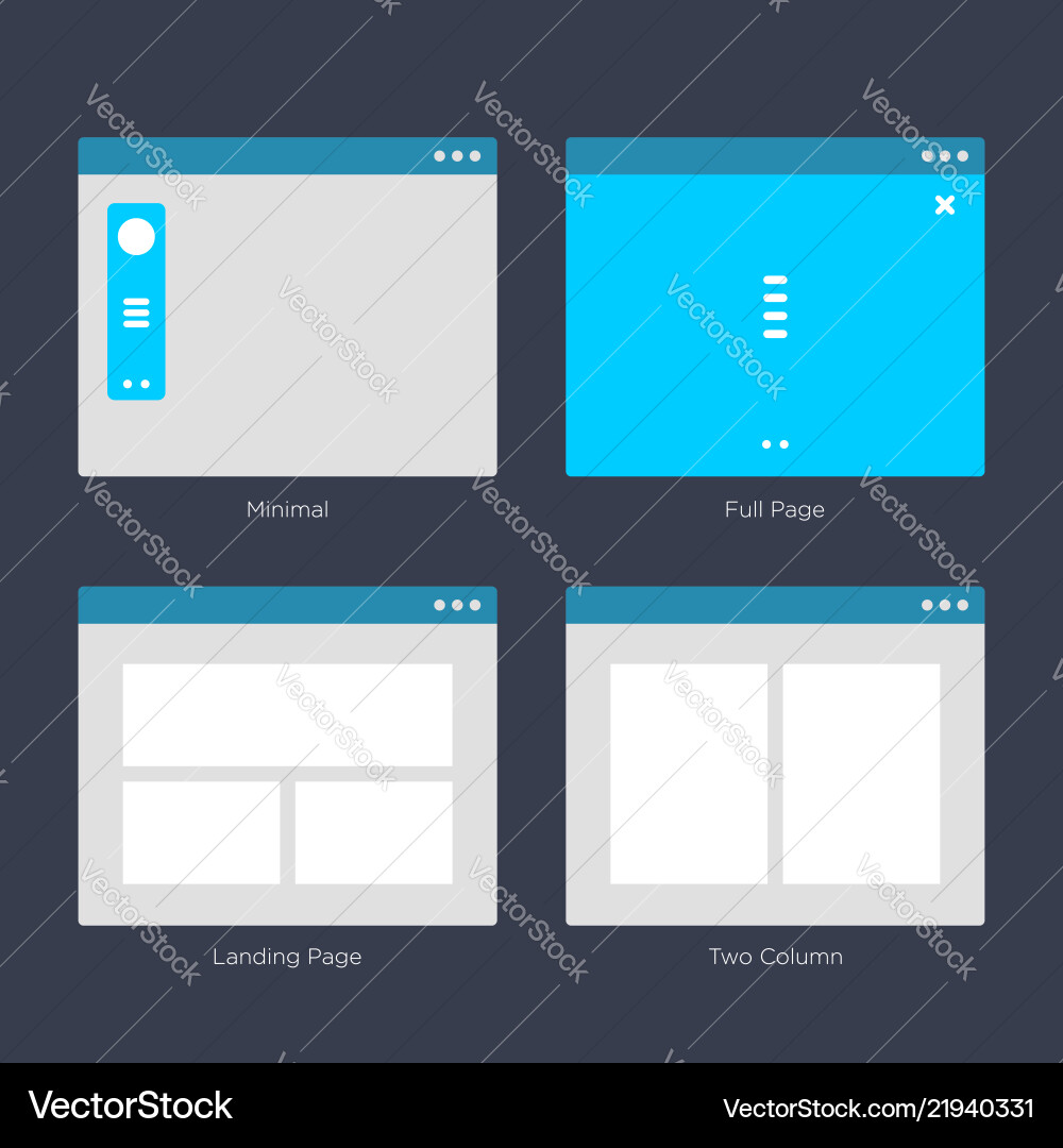 Website wireframe layouts ui kits for site map vector image