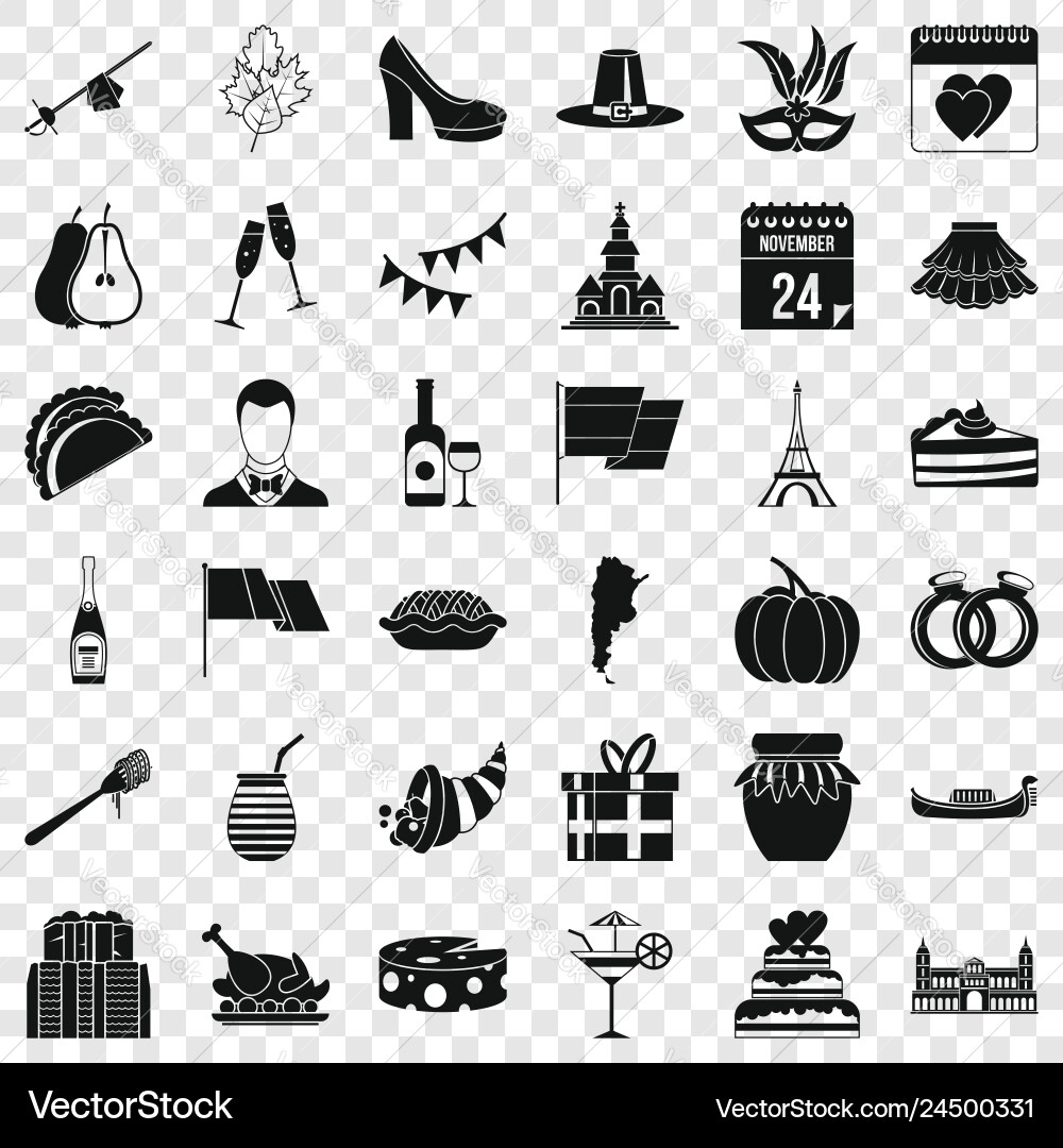 Wine icons set simple style vector image