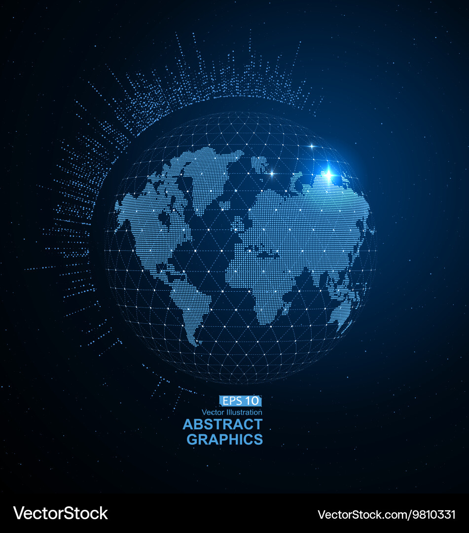 World map point line composition representing vector image