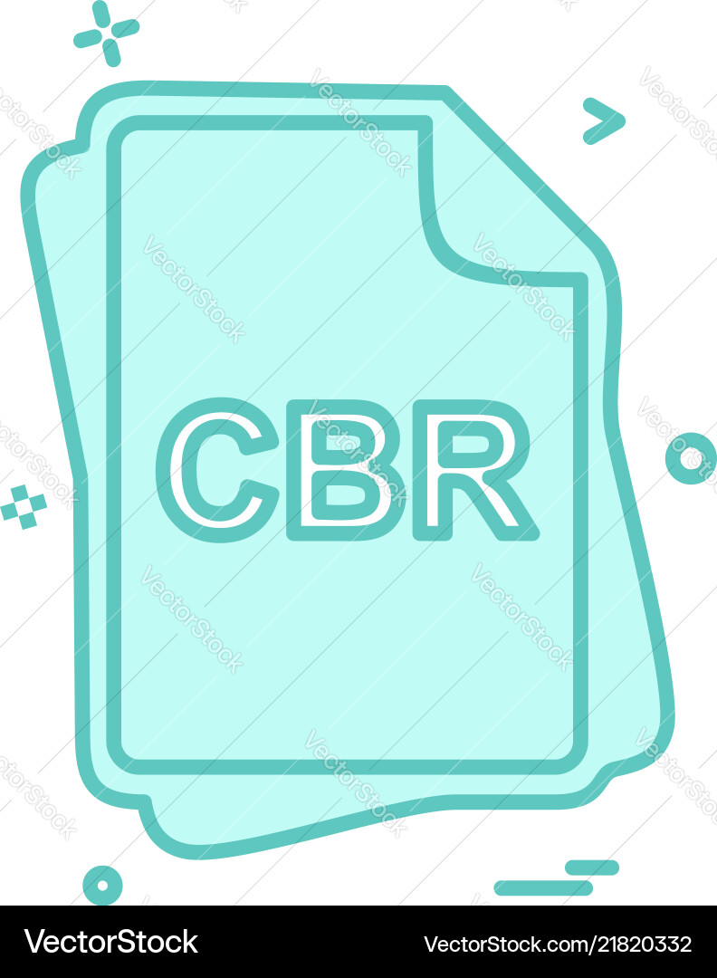 Cbr file type icon design Cbr file type icon design vector image