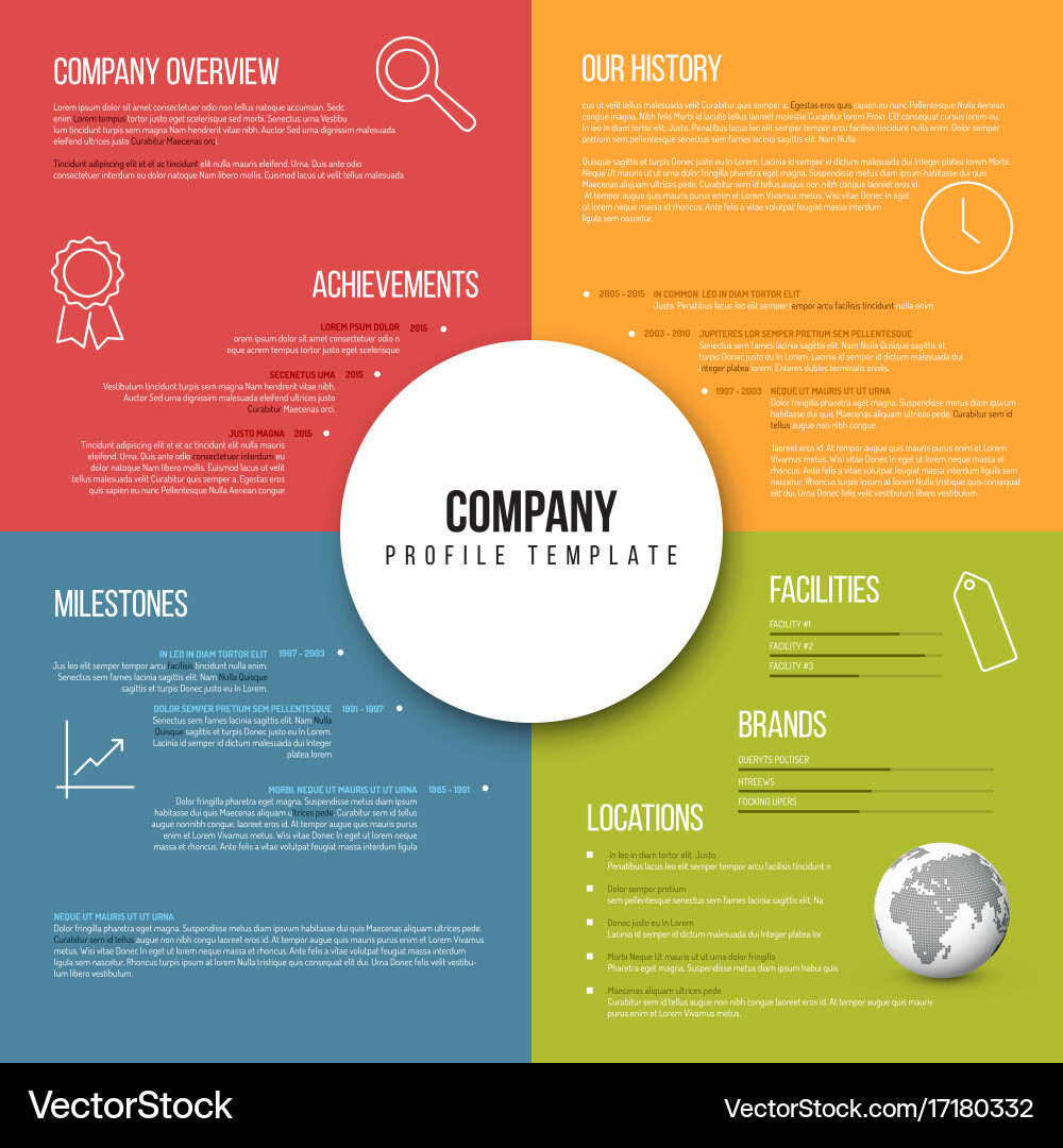 Company infographic overview design template Vector Image