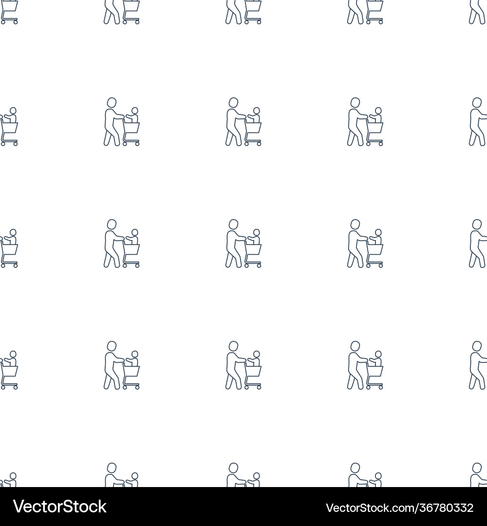 Father with not in shopping cart icon pattern Vector Image