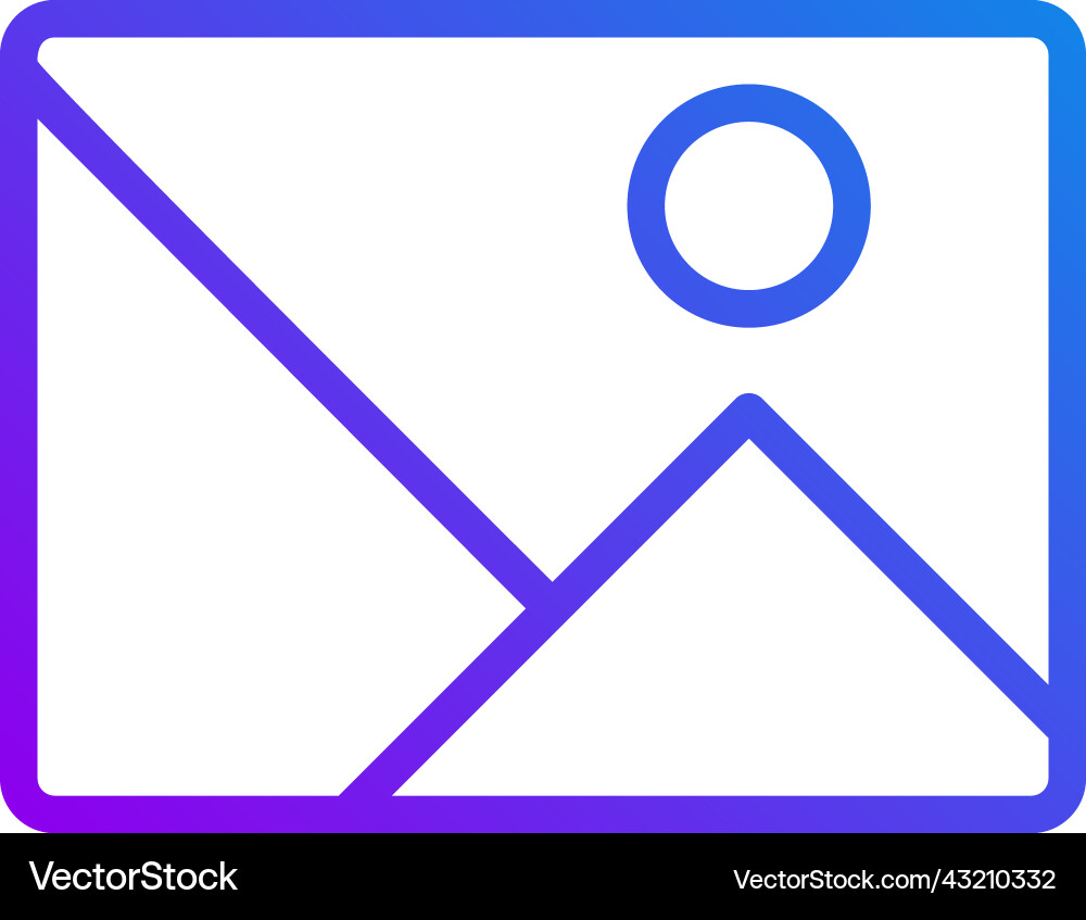 Gallery button pixel perfect gradient linear icon Gallery button pixel perfect gradient linear icon Vector Image