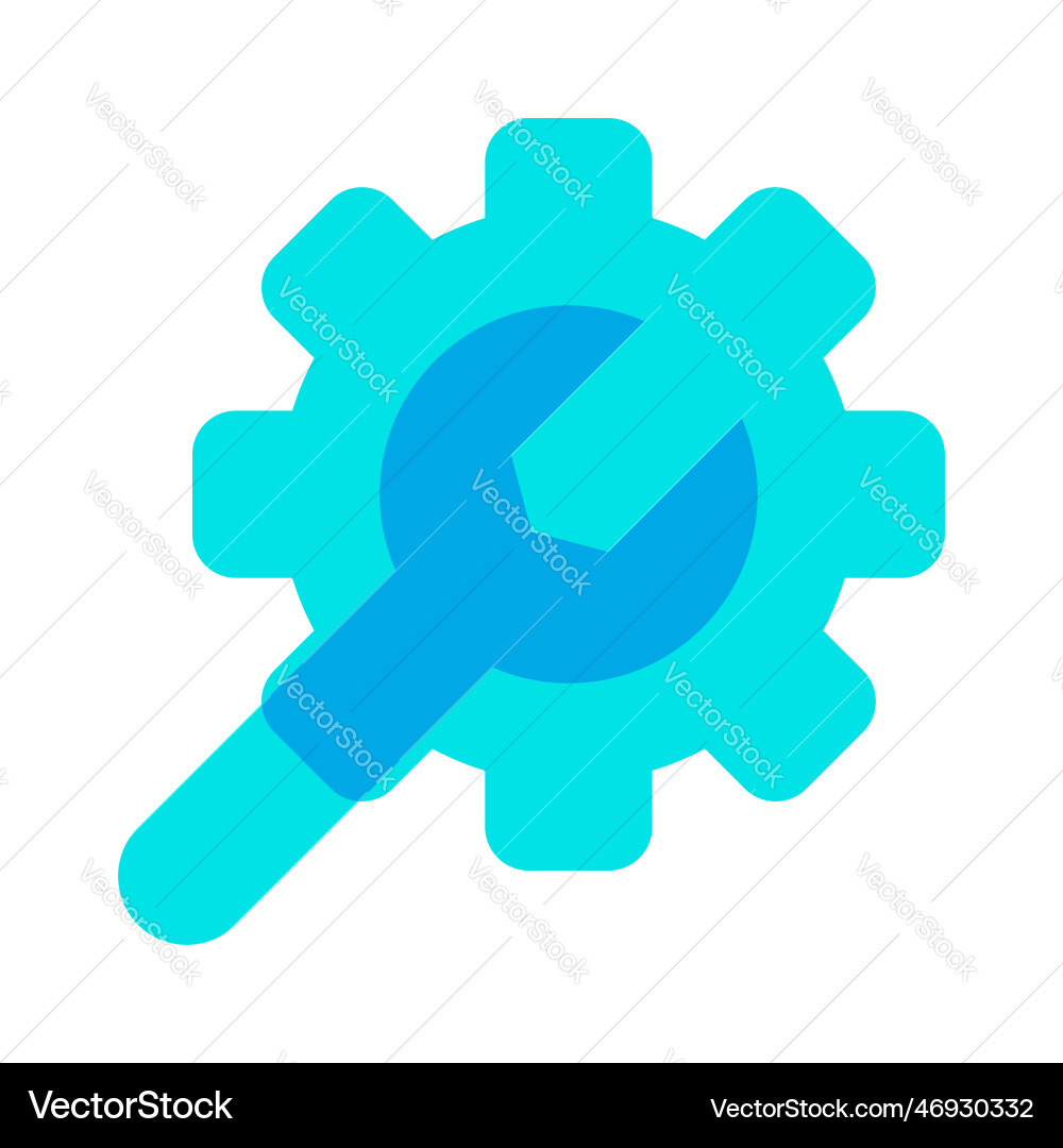 Gear setting and wrench system automation icon vector image
