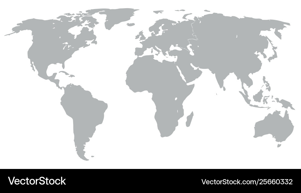 Grey World Map vector image