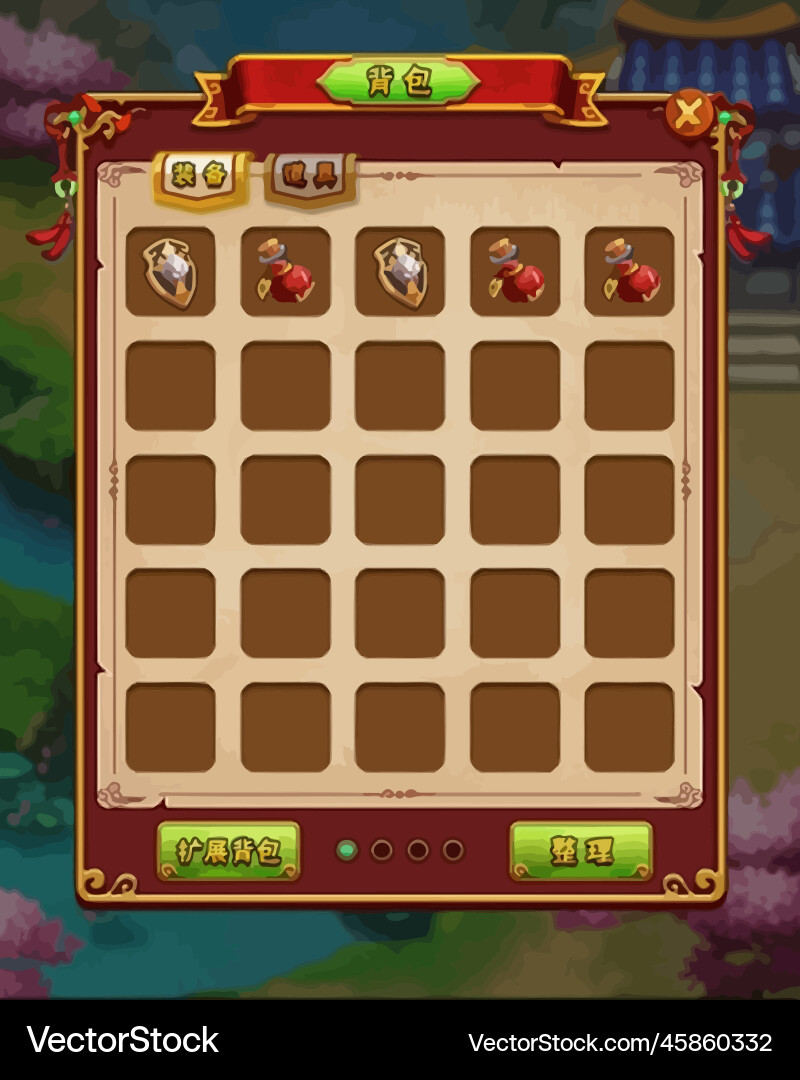 Komplettes Set von Level-Taste Spiel ui Pop-up-Symbol Vektorbild