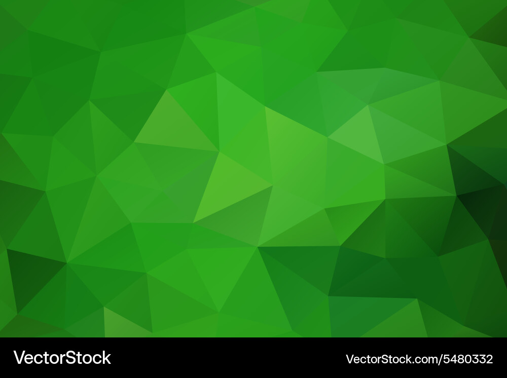 Low Poly Green Triangular Background Vector Image