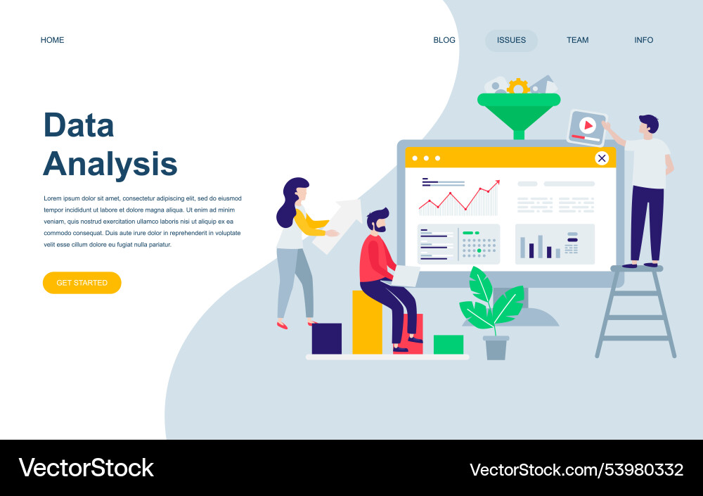 Modern flat web page design template of auditing Vector Image