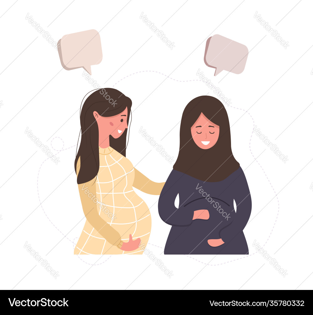 Pregnant girl talk to each other business women Pregnant girl talk to each other business women vector image