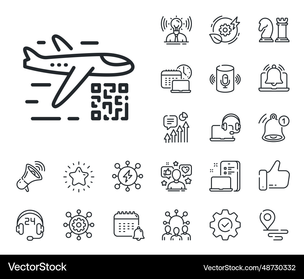 Qr code line icon scan barcode sign place Qr code line icon scan barcode sign place Vector Image